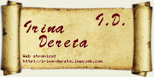 Irina Dereta vizit kartica